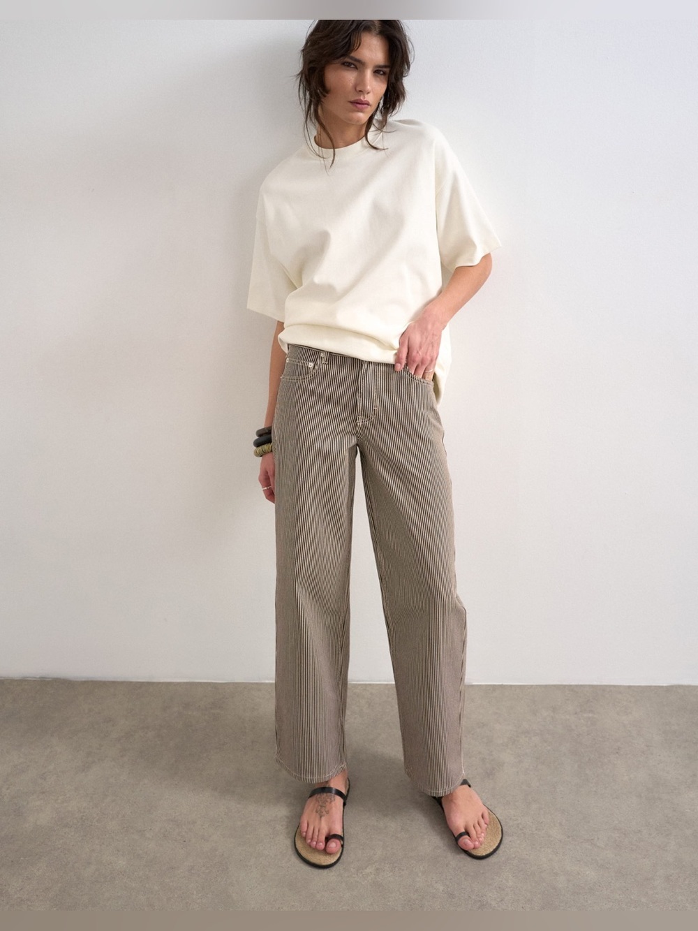 Garance Paris French contemporary vertical stripe pants chic Parisian vibrant co